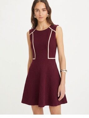 THML Burgundy red Panel Sleeveless Sheath A-Line Mini Dress size Small